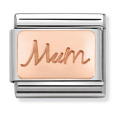 Nomination Composable Classic Link 430101/34 Mum Plate in 9K Rose Gold